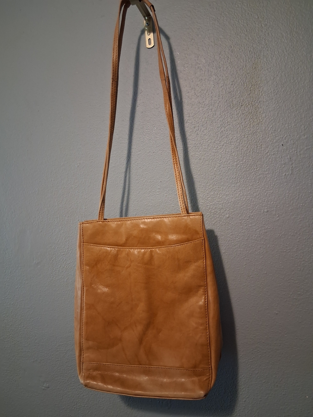 East West New York London Vintage Butter Tan Geniune Cowhide Leather Bag